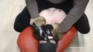 Mistress gaia smothers slavegirl with gloves