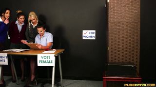 PureCFNM - Candice Demellza, Lana Harding, Luci Reign & Tindra Frost - Vote For Women