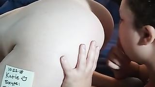 Teen Pregnant ass licking