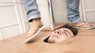 DirtyFeetGirls - Angelina has a foot cleaning face