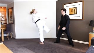 KarateTrampleFemdomGirls - Tamar - Black Belt Tamar Defeats Peter