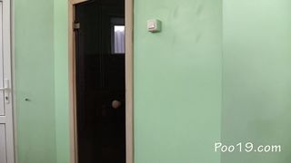 Female defecation into slave's mouth after bathing