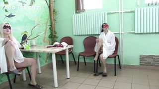 Female defecation into slave's mouth after bathing