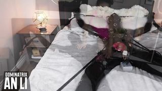 Latex Mistress electrotortures rubber bondage gimp