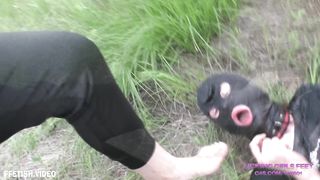 VALERIA - New slave girl for humiliation - Fresh air, nature and dirty feet