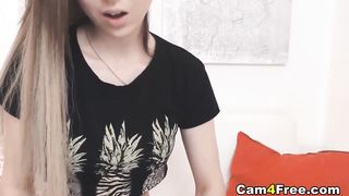 Flexible Blonde Toying Her Sweet Pussy Hole