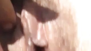 Hairy sloppy pussy cougar fingering herself