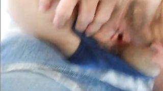 parting her panties for fuck and show