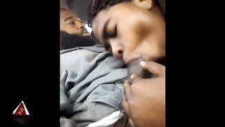 Gettin sum head infront her grandmom house...