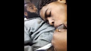 Gettin sum head infront her grandmom house...