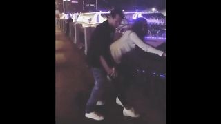 Russian couple fuck on the street