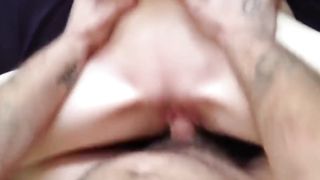 Amateur teen double creampie