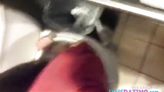 NASTY WHORE GOES ASS TO MOUTH IN BAR BATHROOM