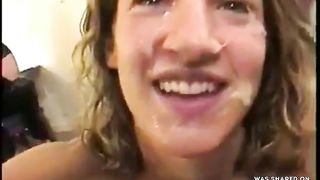 Friends watch her get facial