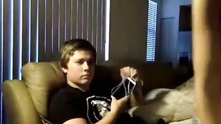 Blonde beauty sucks her teenage boyfriend's cock