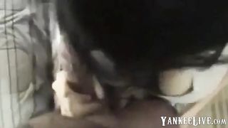 Busty babe gives Nice Blowjob