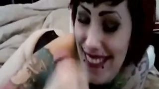 Tattooed punk POV blowjob