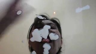 Filipina Girl Gina Jones Licking Up My Cum.