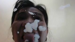 Filipina Girl Gina Jones Licking Up My Cum.