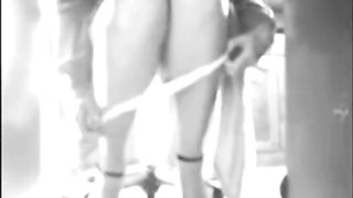 girl masturbating under desk