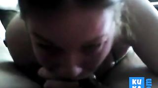 Amazing white girl blowjob to BBC