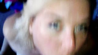 Slutgirl blows huge uncut cock POV