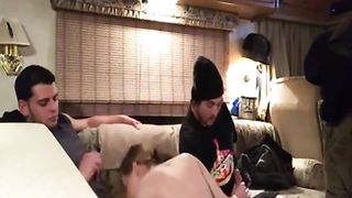 Threesome fucking hot blonde teen