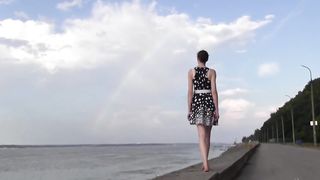 stunning young sexy beauty Nicole nude at beach