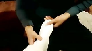 【桃奈情侣】情侣主棉袜裸足羞辱贱狗（上）【13分钟】