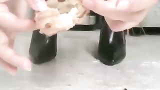 【兔粉粉女皇】超高靴鞋底美食【24分钟】【高清】