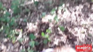 Cheating girl sucks my cock in the woods!