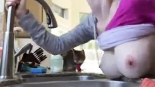 Boltongirl taken from behind over the sink part 1