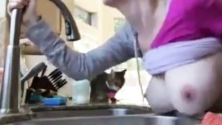 Boltongirl taken from behind over the sink part 1