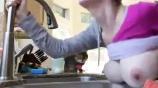 Boltongirl taken from behind over the sink part 1