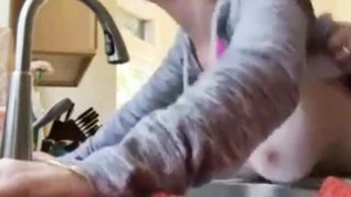 Boltongirl taken from behind over the sink part 1