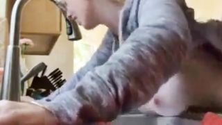 Boltongirl taken from behind over the sink part 1