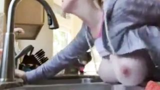 Boltongirl taken from behind over the sink part 1