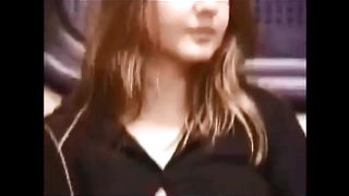 Train flashing no panties no bra