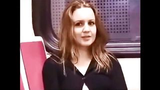 Train flashing no panties no bra