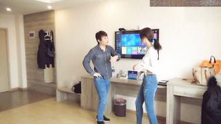 Chinese Ballbust in Tight Jeans