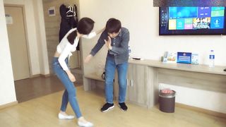 Chinese Ballbust in Tight Jeans