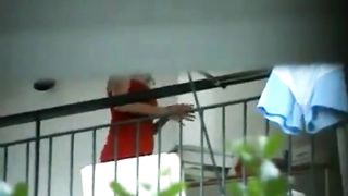 Neighbour nice upskirt Balcony
