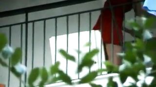 Neighbour nice upskirt Balcony