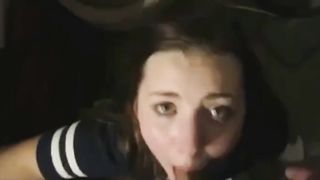 Cute college girl face fucked but hangs in there for the cum