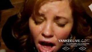 chubby girl gets huge facials (compilation)