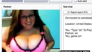 Chatroulette Girl shows off Massive Tits