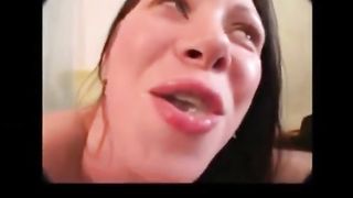 licking hugh load of cum from hand