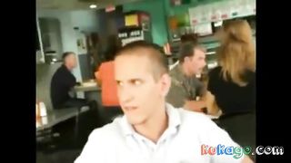 blowjob in a cafeteria