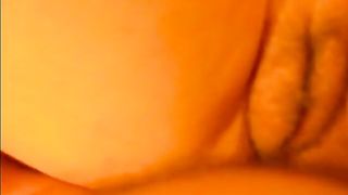 ass fucking and looking at girl's hairy puffy pussy