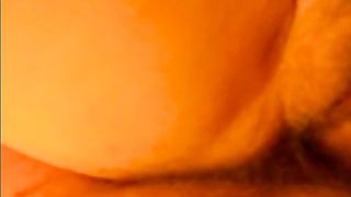 ass fucking and looking at girl's hairy puffy pussy